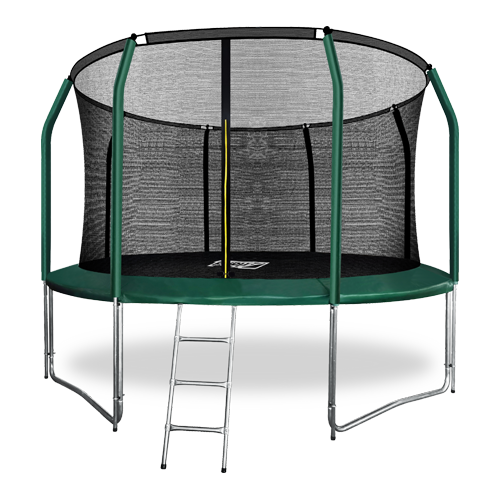 ARLAND Батут премиум 12FT с внутренней страховочной сеткой и лестницей (Dark green) (ТЕМНО-ЗЕЛЕНЫЙ)